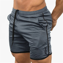 Load image into Gallery viewer, mens gym fitness shorts Bodybuilding jogging workout male short pants sport Run Breathable Quick drying Mesh Sweatpants