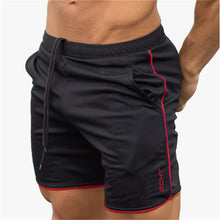 Load image into Gallery viewer, mens gym fitness shorts Bodybuilding jogging workout male short pants sport Run Breathable Quick drying Mesh Sweatpants