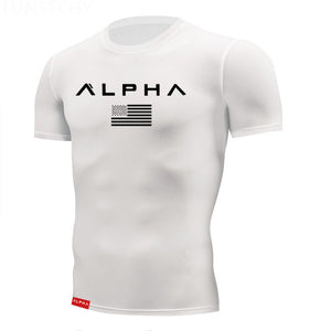 2019 Tight t shirt Mens Short Sleeve Running Shirts Quick Dry Compression  tshirt Fitness Tights Sport Shirt Men Gym Sports Wear