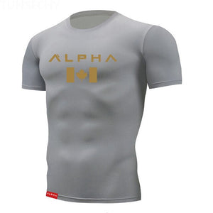 2019 Tight t shirt Mens Short Sleeve Running Shirts Quick Dry Compression  tshirt Fitness Tights Sport Shirt Men Gym Sports Wear