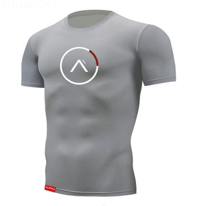 2019 Tight t shirt Mens Short Sleeve Running Shirts Quick Dry Compression  tshirt Fitness Tights Sport Shirt Men Gym Sports Wear