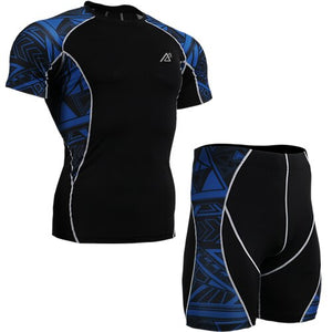 The new mens running sets suits track suit comfort fitness t shirt 2015 fitness running t shirt+shorts men gym wear