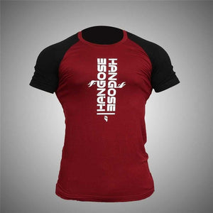 New Fitness Top Sport T Shirt Men Cotton Bodybuilding Running Shirt Men Crossfit Tshirt Workout Mens Gym Shirt Quick Dry T-Shirt