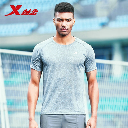 881229019273 xtep men sport t shirt summer breathable Fitness casual man runnning t shirt Elastic t-shirt men athlete tshirt