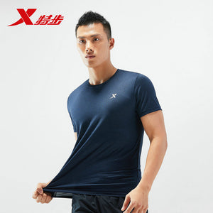 881229019273 xtep men sport t shirt summer breathable Fitness casual man runnning t shirt Elastic t-shirt men athlete tshirt