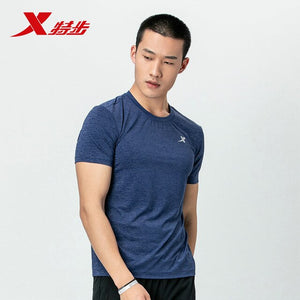 881229019273 xtep men sport t shirt summer breathable Fitness casual man runnning t shirt Elastic t-shirt men athlete tshirt