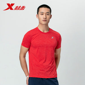 881229019273 xtep men sport t shirt summer breathable Fitness casual man runnning t shirt Elastic t-shirt men athlete tshirt