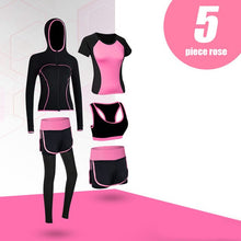 Load image into Gallery viewer, Sport Women Suit Sets 5 Pieces Women Sportwear Yoga Fitness Gym Set Yoga Sportwear Workout Fitness Yoga Wear Set