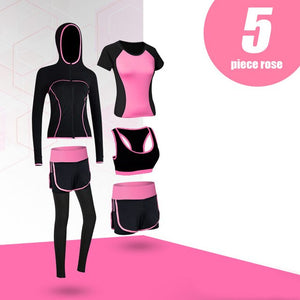 Sport Women Suit Sets 5 Pieces Women Sportwear Yoga Fitness Gym Set Yoga Sportwear Workout Fitness Yoga Wear Set