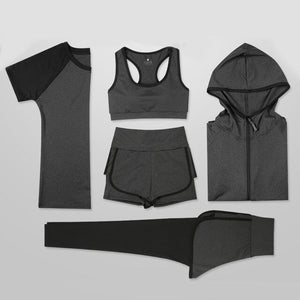 Sport Women Suit Sets 5 Pieces Women Sportwear Yoga Fitness Gym Set Yoga Sportwear Workout Fitness Yoga Wear Set