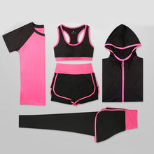 Load image into Gallery viewer, Sport Women Suit Sets 5 Pieces Women Sportwear Yoga Fitness Gym Set Yoga Sportwear Workout Fitness Yoga Wear Set