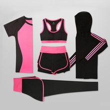 Load image into Gallery viewer, Sport Women Suit Sets 5 Pieces Women Sportwear Yoga Fitness Gym Set Yoga Sportwear Workout Fitness Yoga Wear Set