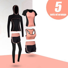 Load image into Gallery viewer, Sport Women Suit Sets 5 Pieces Women Sportwear Yoga Fitness Gym Set Yoga Sportwear Workout Fitness Yoga Wear Set