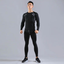 Load image into Gallery viewer, Men&#39;s Sports Fitness Running T-Shirt + Pants-Compression Skin Compression Fitness Training Suits Long Sleeve Fitness Yoga Wear