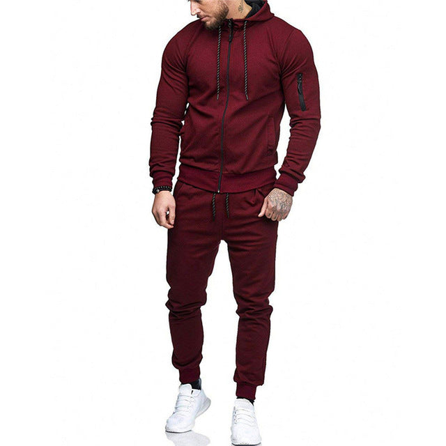 2 Piece Men Hoodies+Pants Sport Suit Running Men Clothing Set Gym Sport wear Tracksuit Fitness Bodybuilding Suit Jogger Men Set