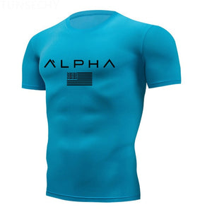 gym tshirt Men Running T-Shirts Quick Dry Compression Sport T-Shirts Fitness Running Shirts Tees Men's Soccer Jersey Sportswear