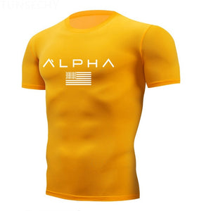 gym tshirt Men Running T-Shirts Quick Dry Compression Sport T-Shirts Fitness Running Shirts Tees Men's Soccer Jersey Sportswear