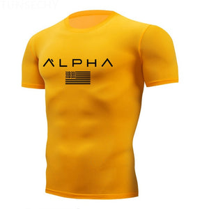 gym tshirt Men Running T-Shirts Quick Dry Compression Sport T-Shirts Fitness Running Shirts Tees Men's Soccer Jersey Sportswear