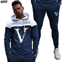 Load image into Gallery viewer, GITF Sets Men Tracksuit Gym Fitness Sports Suit mens Clothes Running training Jogging Sport Wear Exercise Workout men sets