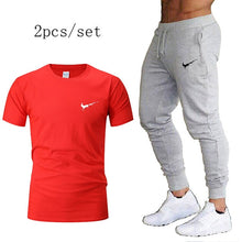 Load image into Gallery viewer, Autumn running set suits Men&#39;s Tracksuit Sports Suit Gym Fitness t-shirt+pants Running Jogging Sport Wear Exercise Workout Tight