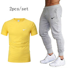 Load image into Gallery viewer, Autumn running set suits Men&#39;s Tracksuit Sports Suit Gym Fitness t-shirt+pants Running Jogging Sport Wear Exercise Workout Tight