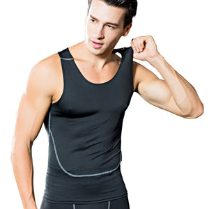 Men Elastic Compression Sportswear Patchwork Sport Suit Male Fitness Gym Sports Set Basketball 2XL Training Running Sports Wear