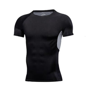 Men Elastic Compression Sportswear Patchwork Sport Suit Male Fitness Gym Sports Set Basketball 2XL Training Running Sports Wear