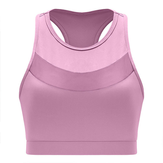 Sports Bras Vest Underwear Shockproof Breathable Gym Fitness Athletic Running Yoga Sport Tops Sexy Mesh Stitching Sports Bra