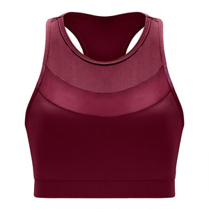 Sports Bras Vest Underwear Shockproof Breathable Gym Fitness Athletic Running Yoga Sport Tops Sexy Mesh Stitching Sports Bra