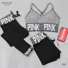 Load image into Gallery viewer, Pink Sports Yoga Sets Sports Bra+Yoga Pants+Shorts Fitness Clothing Sportwear Women Yoga Suit Sports Wear For Women Gym Clothing