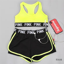 Load image into Gallery viewer, Pink Sports Yoga Sets Sports Bra+Yoga Pants+Shorts Fitness Clothing Sportwear Women Yoga Suit Sports Wear For Women Gym Clothing