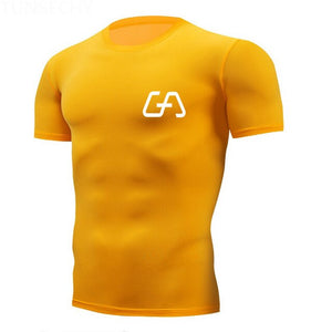 2018 Gym Shirt Sport Shirt Men Fitness Running Shirt Man Dry Fit Short Sleeve Training T Shirt Mens Rashgard Sportswear Tshirt