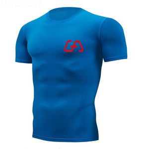 2018 Gym Shirt Sport Shirt Men Fitness Running Shirt Man Dry Fit Short Sleeve Training T Shirt Mens Rashgard Sportswear Tshirt