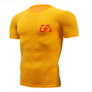 2018 Gym Shirt Sport Shirt Men Fitness Running Shirt Man Dry Fit Short Sleeve Training T Shirt Mens Rashgard Sportswear Tshirt