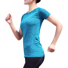 Load image into Gallery viewer, 2019 Women Short Sleeve O-neck Running T-shirt Summer Casual Lady Tops Fashion Solid Loose Female Sport Running T Gym TShirt