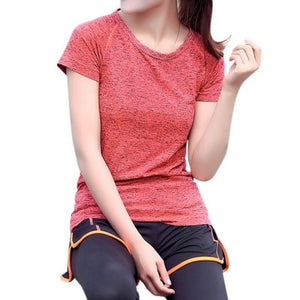 2019 Women Short Sleeve O-neck Running T-shirt Summer Casual Lady Tops Fashion Solid Loose Female Sport Running T Gym TShirt