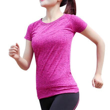 Load image into Gallery viewer, 2019 Women Short Sleeve O-neck Running T-shirt Summer Casual Lady Tops Fashion Solid Loose Female Sport Running T Gym TShirt