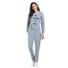 Load image into Gallery viewer, New Sport Sweater Women Large Size Sports Suit Female Letter Printing Sweatshirt Casual Trousers Two-piece Tracksuit Women Set