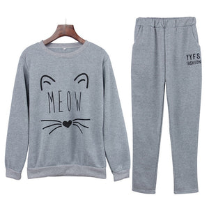 New Sport Sweater Women Large Size Sports Suit Female Letter Printing Sweatshirt Casual Trousers Two-piece Tracksuit Women Set