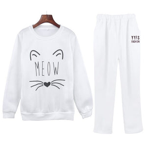 New Sport Sweater Women Large Size Sports Suit Female Letter Printing Sweatshirt Casual Trousers Two-piece Tracksuit Women Set