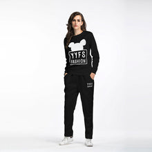 Load image into Gallery viewer, New Sport Sweater Women Large Size Sports Suit Female Letter Printing Sweatshirt Casual Trousers Two-piece Tracksuit Women Set