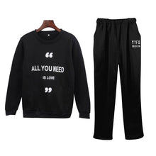 Load image into Gallery viewer, New Sport Sweater Women Large Size Sports Suit Female Letter Printing Sweatshirt Casual Trousers Two-piece Tracksuit Women Set