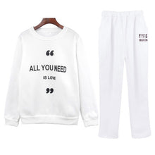 Load image into Gallery viewer, New Sport Sweater Women Large Size Sports Suit Female Letter Printing Sweatshirt Casual Trousers Two-piece Tracksuit Women Set