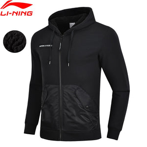 (Clearance)Li-Ning Men The Trend Sweater Winter Warm Fleece Regular Fit 100% Cotton LiNing Sport Hoodie Coat AWDN883 MWW1503