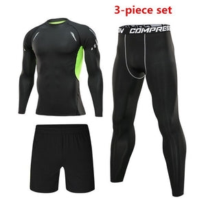 4pcs / set Men's Tracksuit Sport Suit Gym Fitness Compression Clothing Running Jogging Sport Wear Exercise Workout Tights