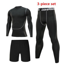 Load image into Gallery viewer, 4pcs / set Men&#39;s Tracksuit Sport Suit Gym Fitness Compression Clothing Running Jogging Sport Wear Exercise Workout Tights