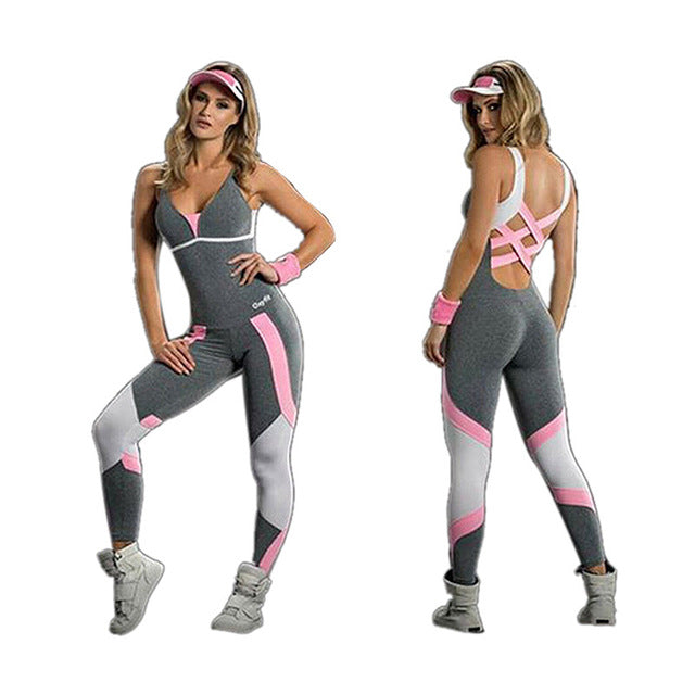 Tracksuit Sport Wear Yoga Set Fitness Top Running Sportswear Soft Yoga Jumpsuit Gym Clothing Workout Women One Pieces Set