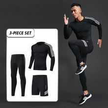 Load image into Gallery viewer, 3pcs / set Workout Male Sport Suit Gym Compression Clothes Fitness Running Jogging Sport Wear Exercise Workout Tights