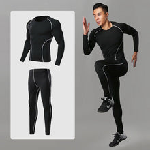 Load image into Gallery viewer, 3pcs / set Workout Male Sport Suit Gym Compression Clothes Fitness Running Jogging Sport Wear Exercise Workout Tights