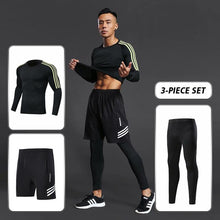 Load image into Gallery viewer, 3pcs / set Workout Male Sport Suit Gym Compression Clothes Fitness Running Jogging Sport Wear Exercise Workout Tights